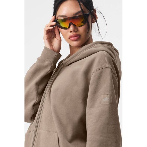 ALO YOGA Everyday Full Zip Hoodie Unisex Fleece Lounge Jacket M $148 - Picture 2 of 9